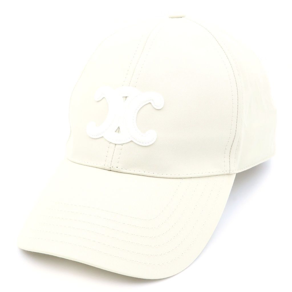 Celine Baseball Cap Triomphe Cap Panel Cotton Cream Hat