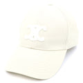 Celine Baseball Cap Triomphe Cap Panel Cotton Cream Hat