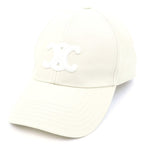 Celine Baseball Cap Triomphe Cap Panel Cotton Cream Hat