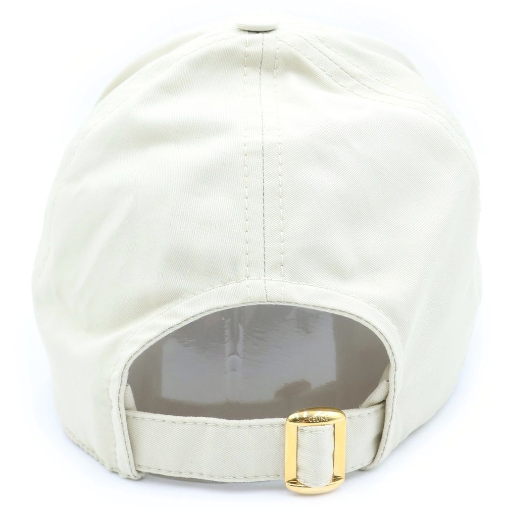 Celine Baseball Cap Triomphe Cap Panel Cotton Cream Hat — view 2