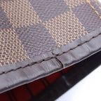 Louis Vuitton Damier Neverfull MM Tote Bag Brown Leather — view 6