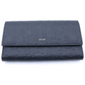Dior Gravity Embossed Leather Long Flap Wallet Black