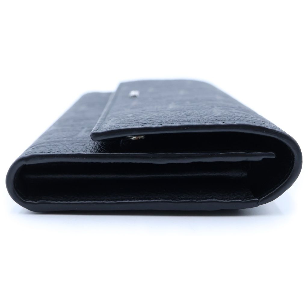 Dior Gravity Embossed Leather Long Flap Wallet Black — view 3