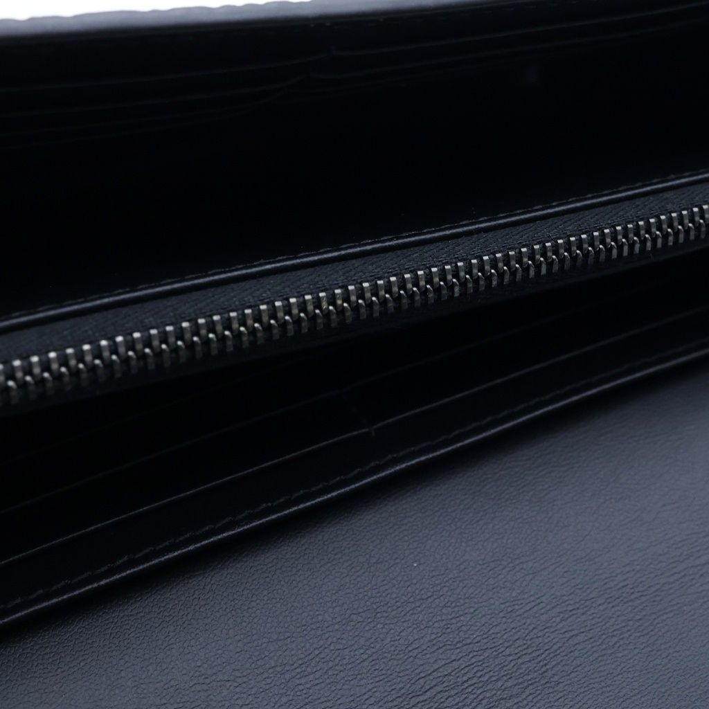 Dior Gravity Embossed Leather Long Flap Wallet Black — view 5