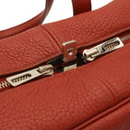 Hermes Mini Boston Bag Taurillon Clemence Red Silver — view 5