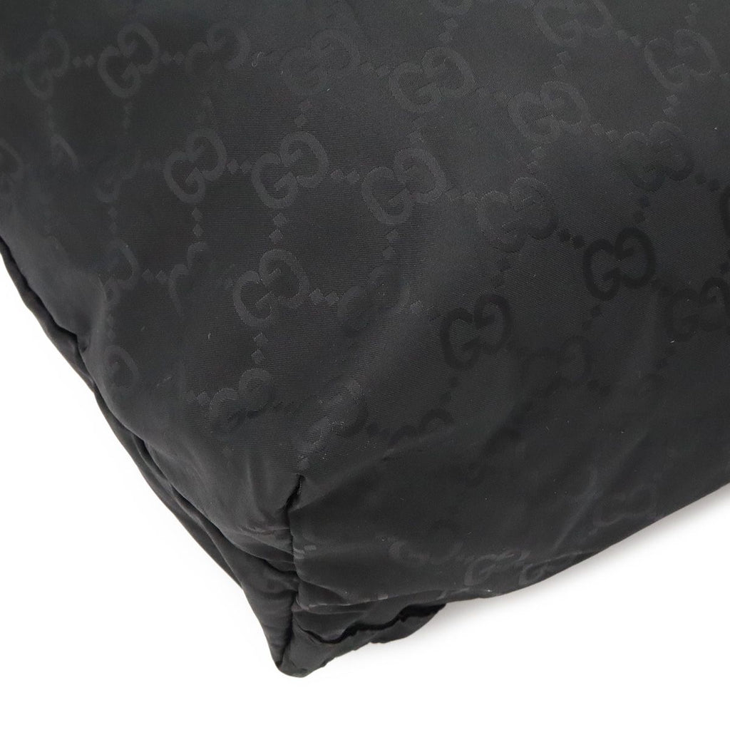 Gucci GG Nylon Backpack Leather Black Silver — view 3