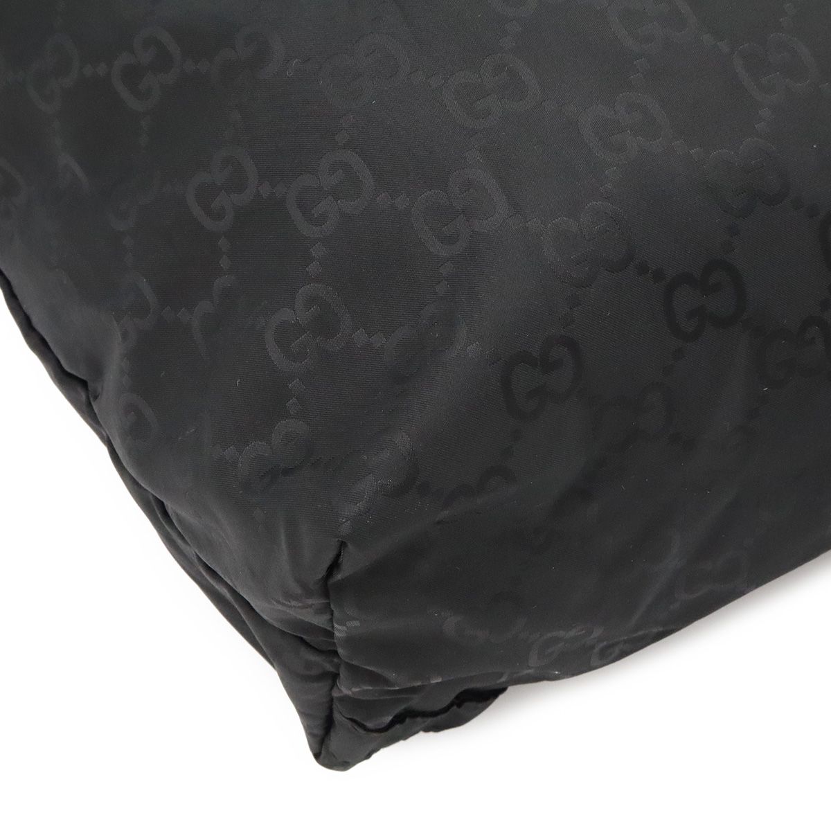 Gucci GG Nylon Backpack Leather Black Silver — view 3