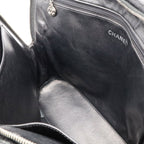 Chanel Quilted CC Logo Tote Shoulder Bag Caviar Leather Black Silver — view 8