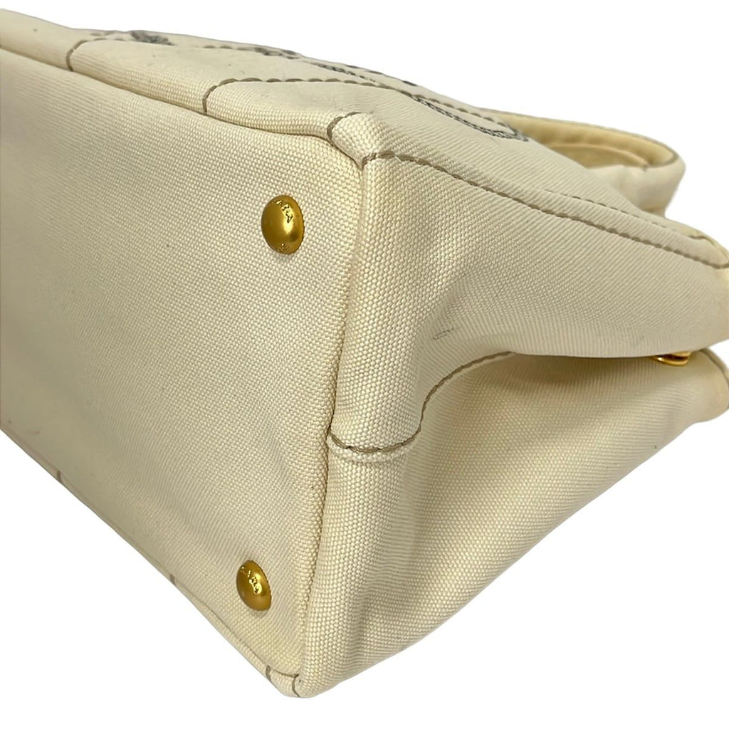 Prada Tote Bag Canapa Ivory — view 6