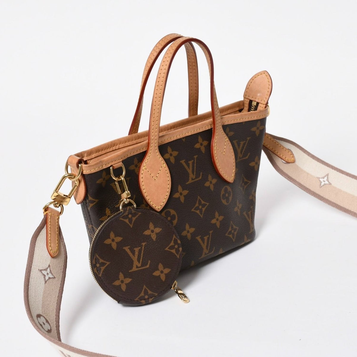 Louis Vuitton Neverfull BB 2-Way Shoulder Bag Monogram Brown Leather — view 3