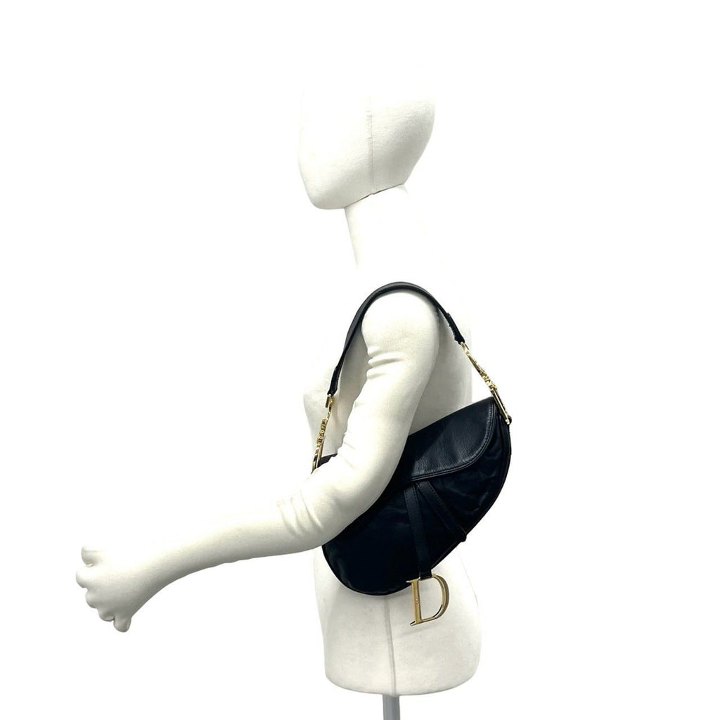 Dior Saddle Logo Leather Shoulder Bag Black — view 2