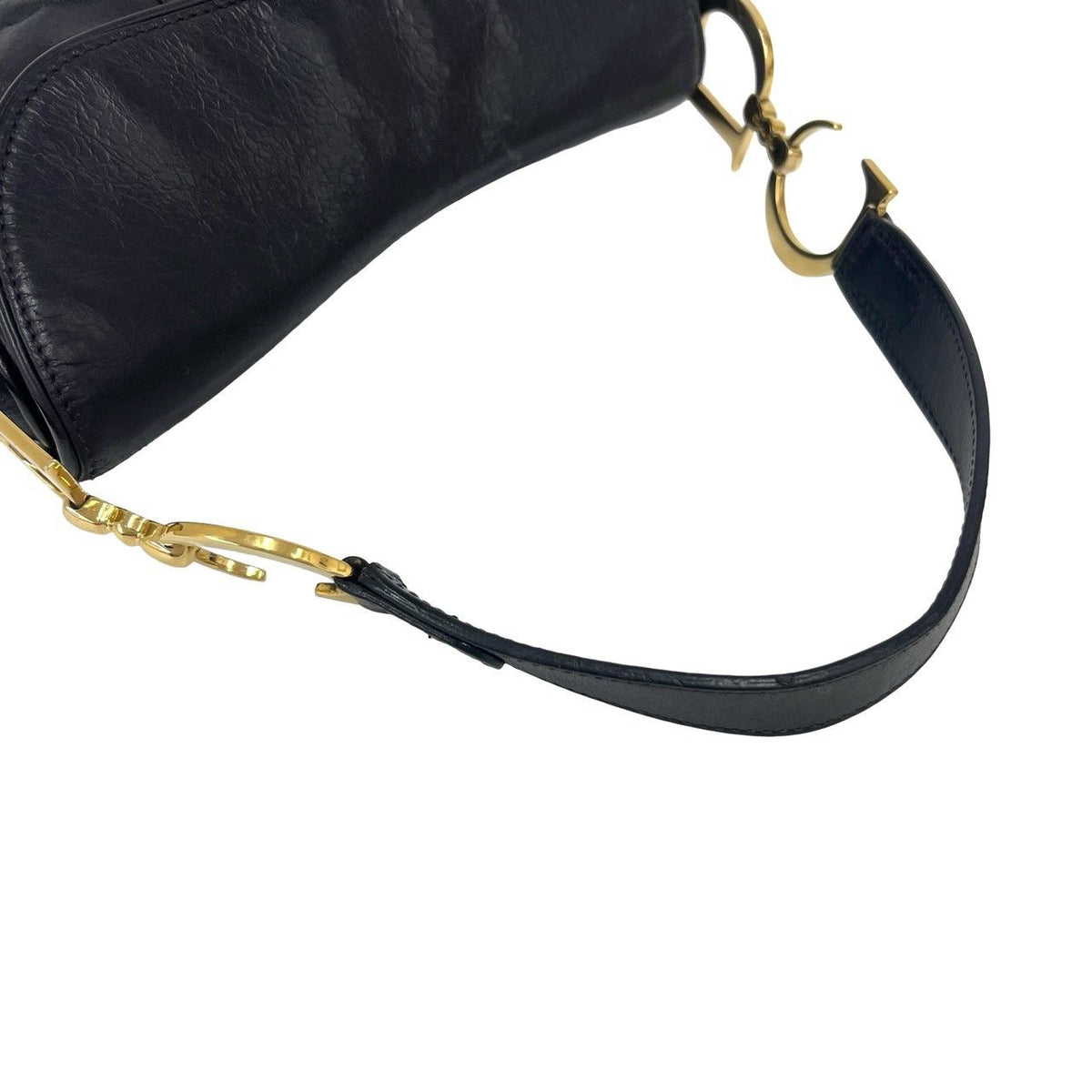 Dior Saddle Logo Leather Shoulder Bag Black — view 4