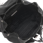 Prada Shoulder Bag Mini Backpack Shape Chain Nylon Black Silver Triangle Logo — view 6