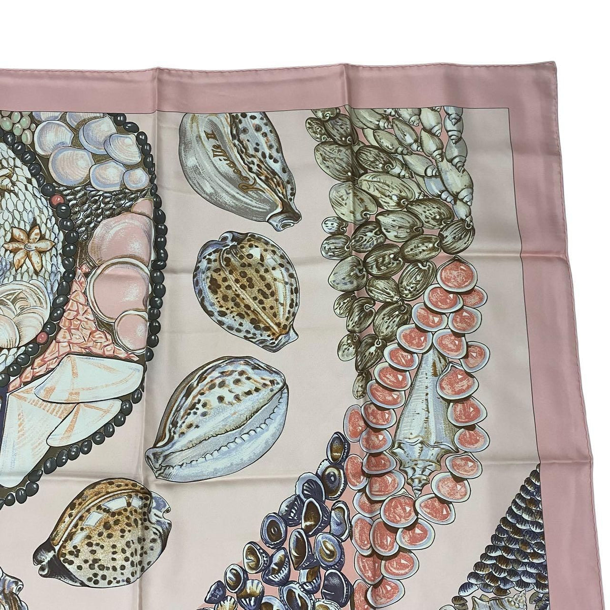 Hermes Carre 90 Scarf Rocaille Seashell Silk Pink — view 3