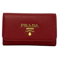Prada Key Case Bordeaux Hook Leather Key Holder