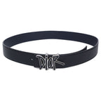 Dior x Shawn Stussy Logo Buckle Reversible Leather Belt