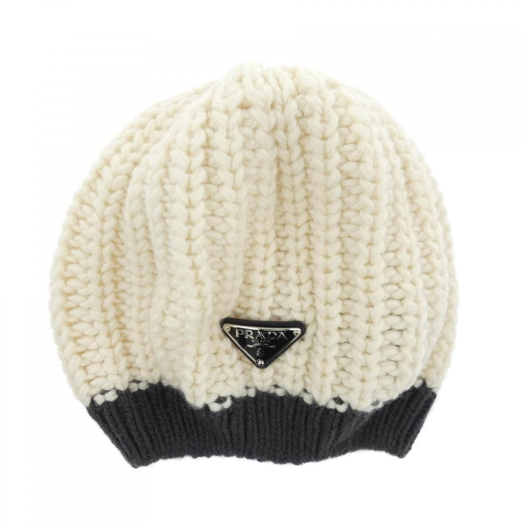 Prada Triangle Logo Knit Cap Hat