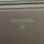 Chanel Wallet Computer Circuit Board Gray Chain Silver Lambskin Shoulder Bag — view 6