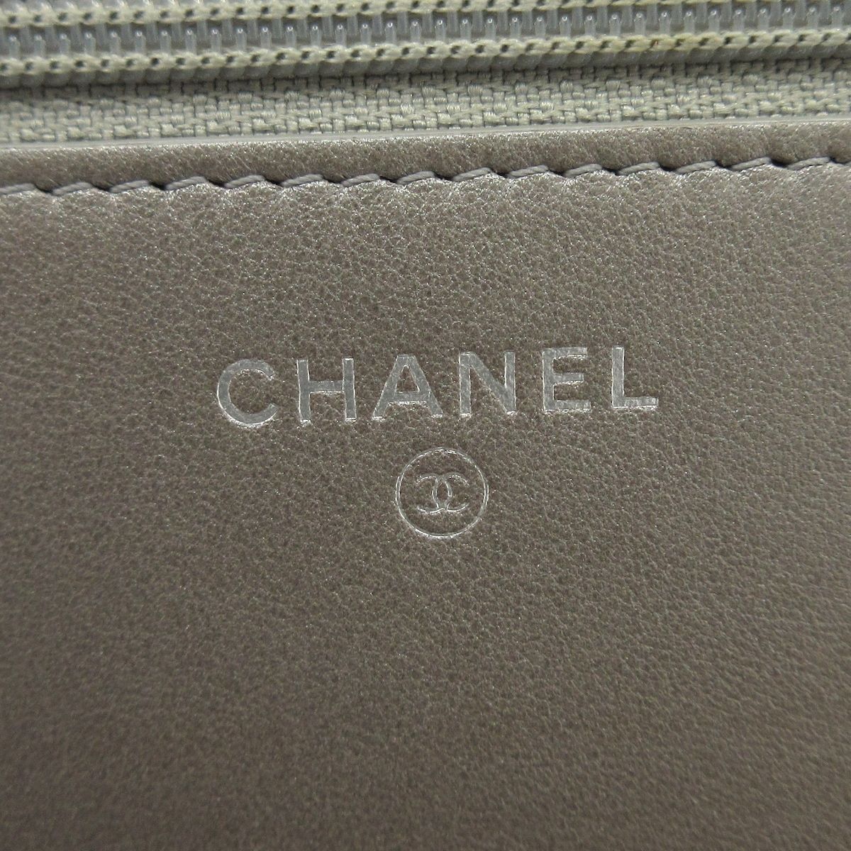 Chanel Wallet Computer Circuit Board Gray Chain Silver Lambskin Shoulder Bag — view 6
