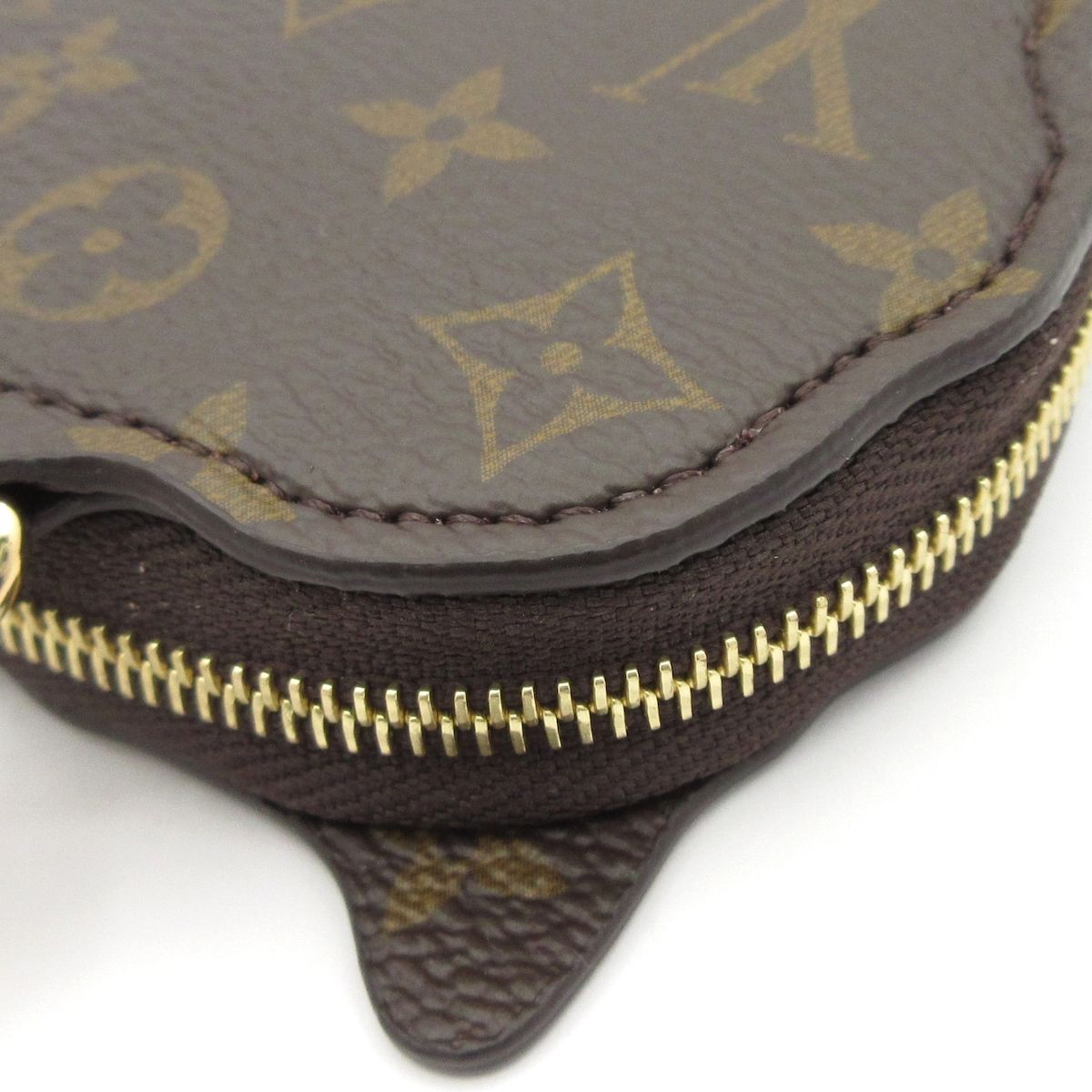Louis Vuitton Coin Purse Cat Glam Kitty Ivory Gray Dark Brown Leather Cowhide — view 6