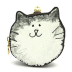 Louis Vuitton Coin Purse Cat Glam Kitty Ivory Gray Dark Brown Leather Cowhide