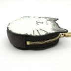 Louis Vuitton Coin Purse Cat Glam Kitty Ivory Gray Dark Brown Leather Cowhide — view 7