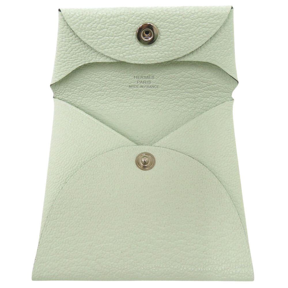 Hermes Bastia Chevre Vert Fizz Coin Purse Green — view 4