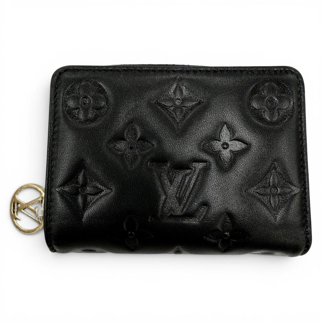 Louis Vuitton Portefeuille Lambskin Monogram Compact Wallet Black
