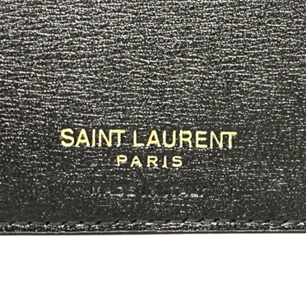 Saint Laurent Wallet Bifold Leather Tiny Cassandra Black Gold Everyday — view 6