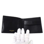 Saint Laurent Wallet Bifold Leather Tiny Cassandra Black Gold Everyday — view 5
