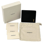 Saint Laurent Wallet Bifold Leather Tiny Cassandra Black Gold Everyday — view 7