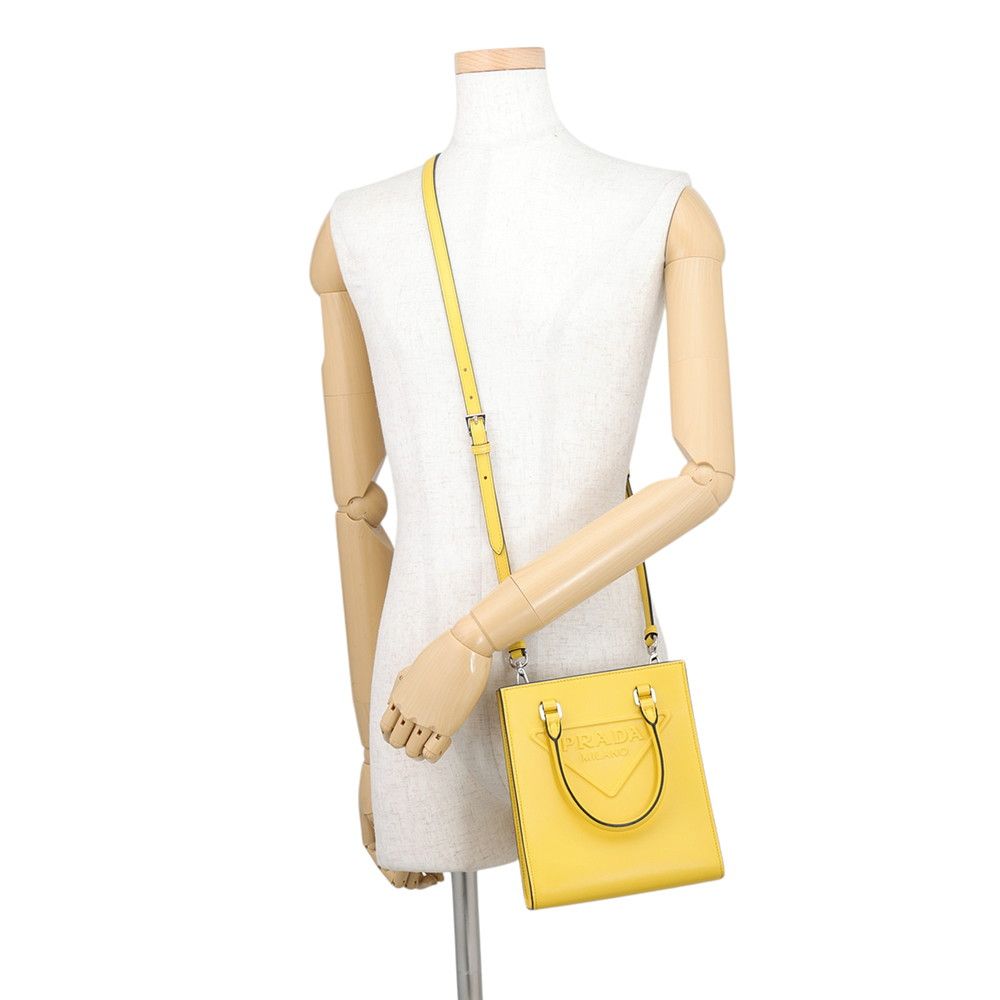 Prada Handbag Embossed Triangle Logo Mini Leather 2-Way — view 5
