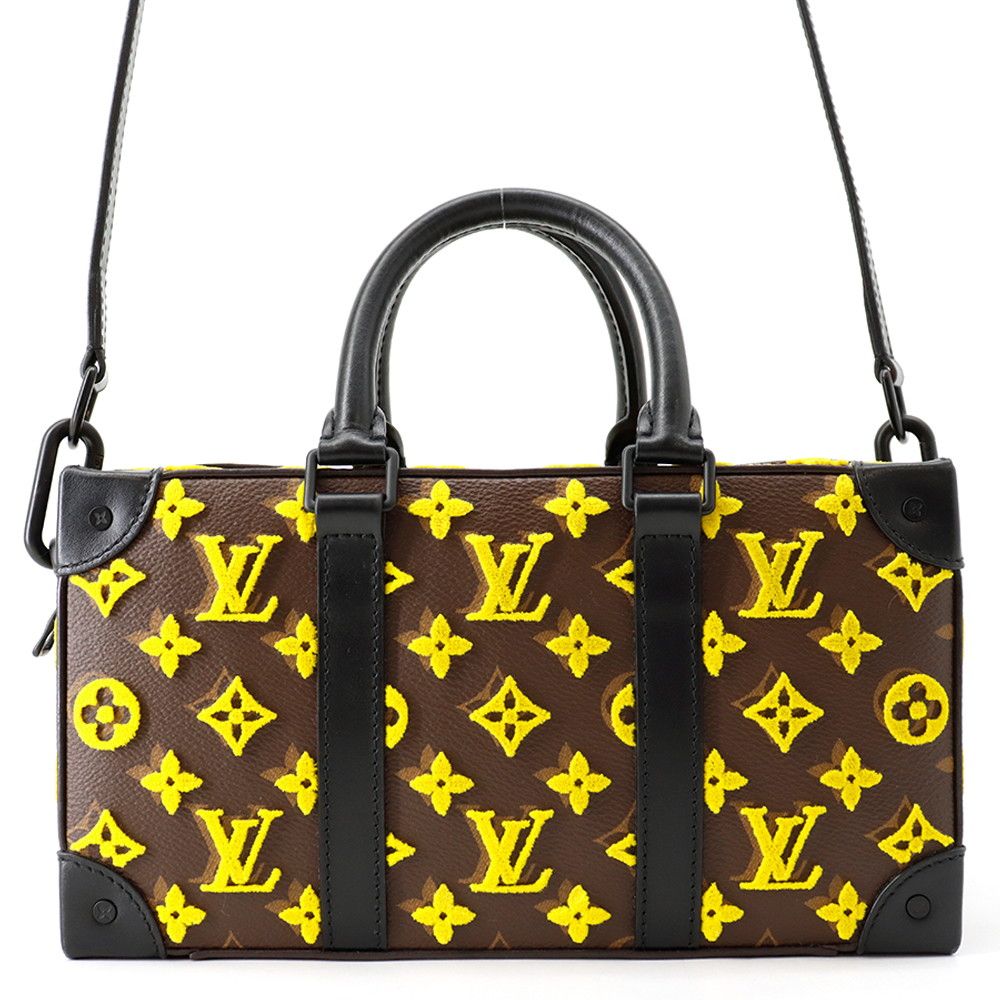 Louis Vuitton Shoulder Bag Monogram Tuffetage Speedy Soft Trunk Black