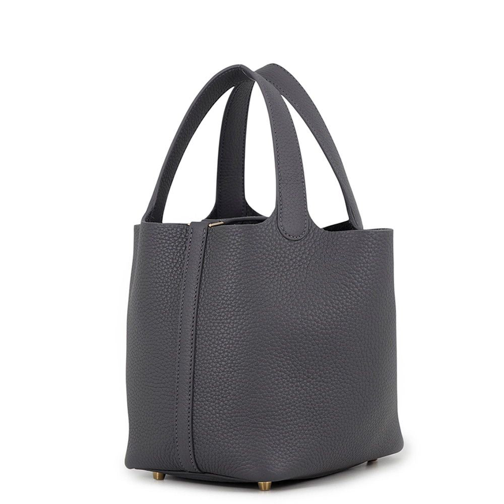 Hermes Handbag Picotin Lock PM Ardoise Champagne Gold Taurillon Clemence — view 2