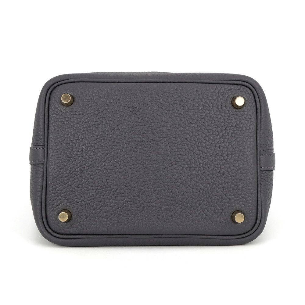 Hermes Handbag Picotin Lock PM Ardoise Champagne Gold Taurillon Clemence — view 3