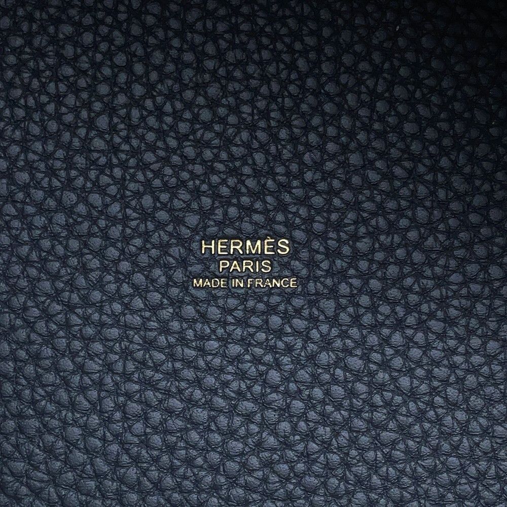 Hermes Handbag Picotin Lock PM Ardoise Champagne Gold Taurillon Clemence — view 6
