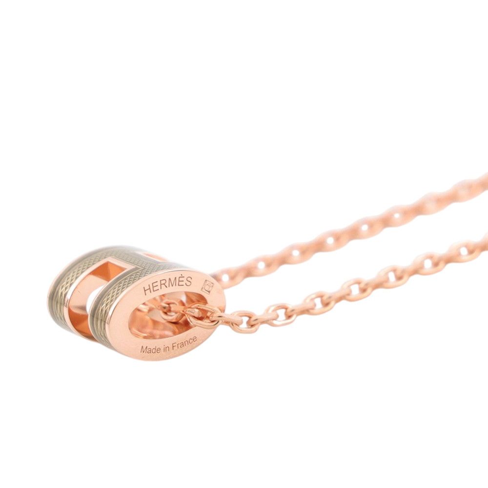 Hermes Necklace Mini Pop H Splash H Bronze Dore Pink Gold — view 2