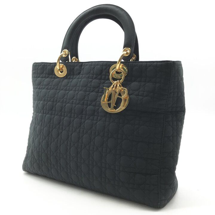 Dior Nylon Cannage Lady Hand Bag Black Bag — view 2
