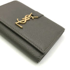 Saint Laurent Paris YSL Trifold Key Case Leather Gray — view 4