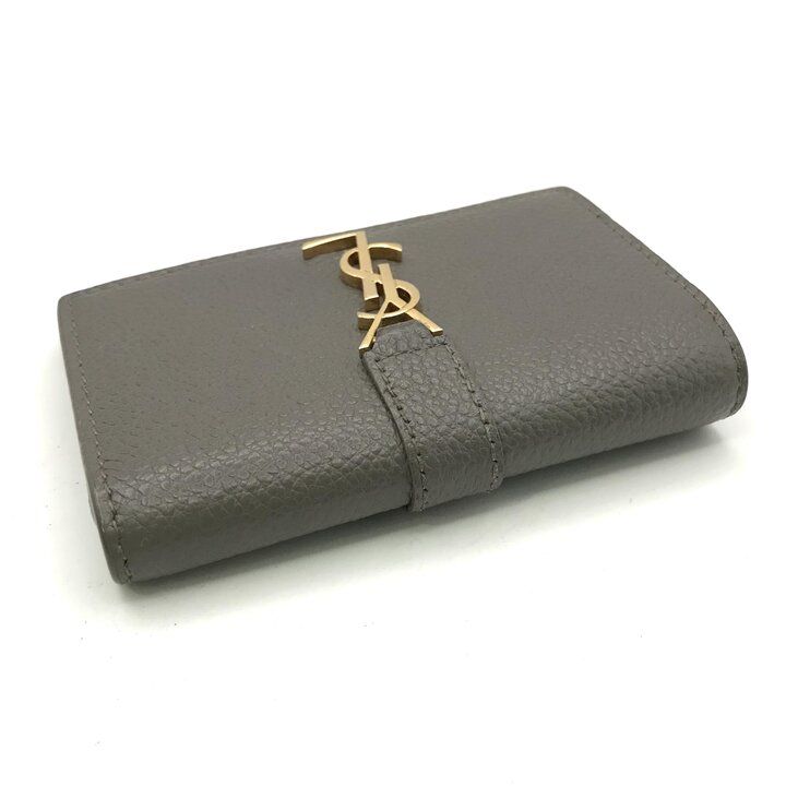 Saint Laurent Paris YSL Trifold Key Case Leather Gray — view 6