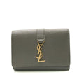 Saint Laurent Paris YSL Trifold Key Case Leather Gray