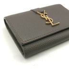 Saint Laurent Paris YSL Trifold Key Case Leather Gray — view 5