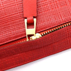 Loewe T Pouch Leather Clutch Handbag Red — view 6