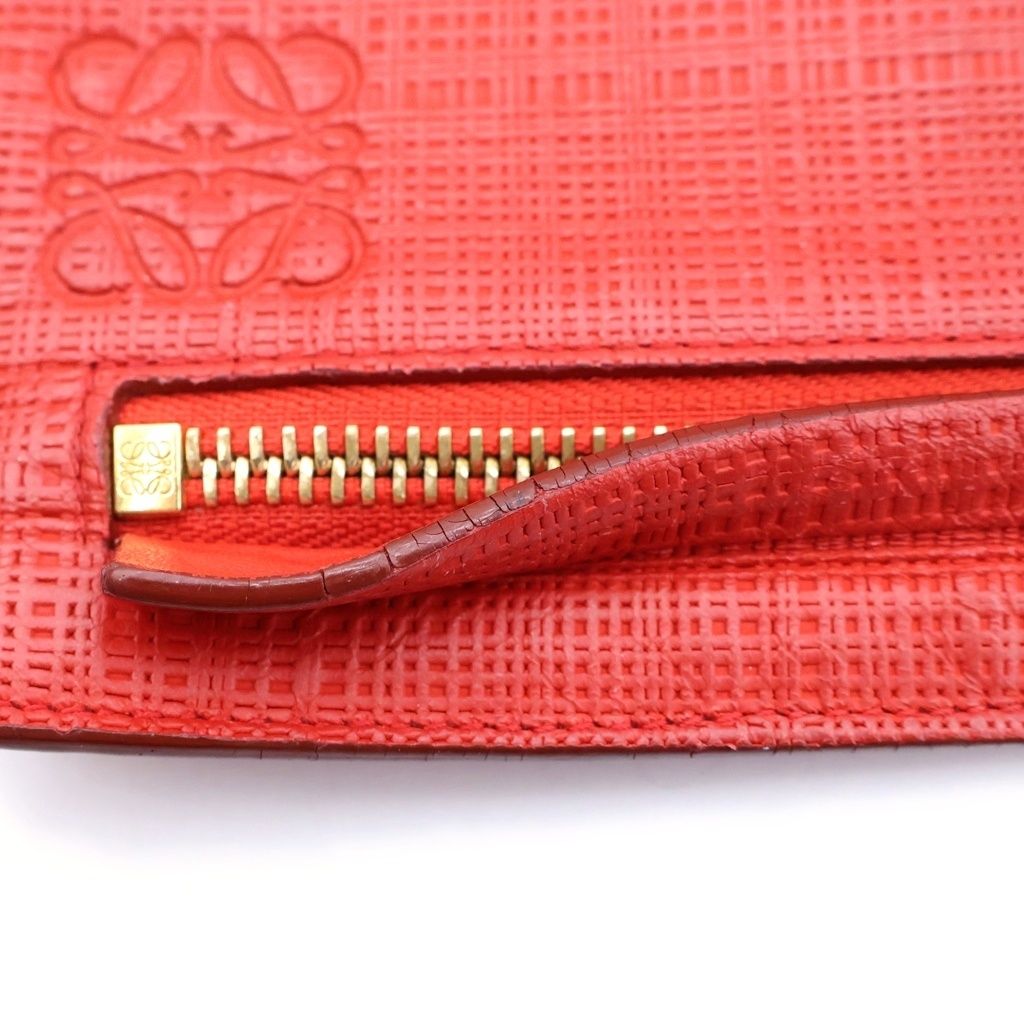 Loewe T Pouch Leather Clutch Handbag Red — view 7