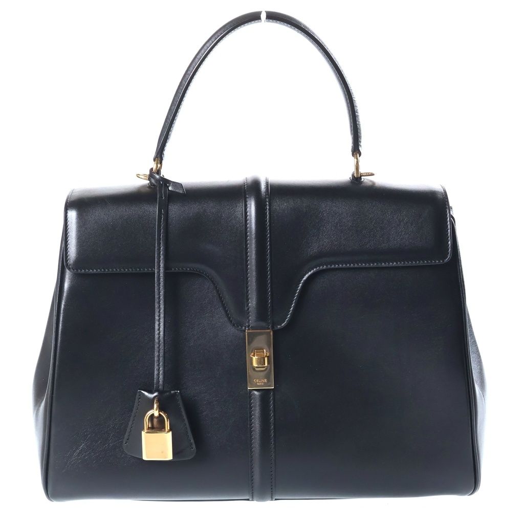Celine 16 Seize Medium 2-Way Shoulder Bag Black Calfskin