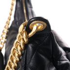 Chanel Quilted Hobo Chain Shoulder Bag Black Lambskin GD Plate — view 7