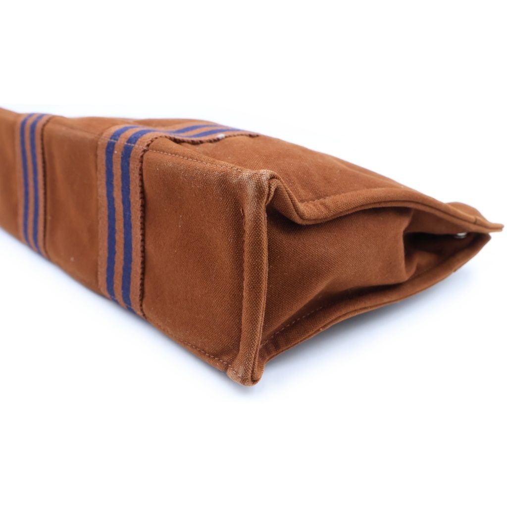 Hermes Fourre Tout PM Canvas Tote Handbag Brown — view 5
