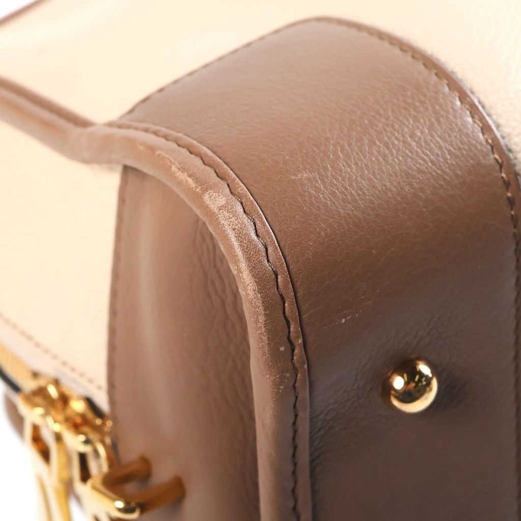 Loewe Amazona 28 2-Way Bicolor Shoulder Bag Beige Brown Bordeaux Leather Gold — view 5