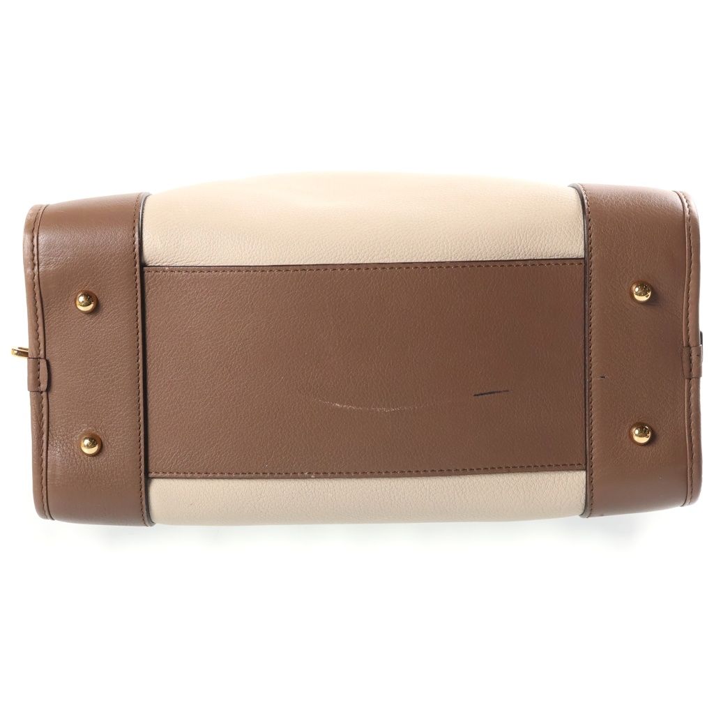 Loewe Amazona 28 2-Way Bicolor Shoulder Bag Beige Brown Bordeaux Leather Gold — view 4