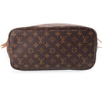 Louis Vuitton Monogram Neverfull MM Leather Tote Bag Brown — view 4
